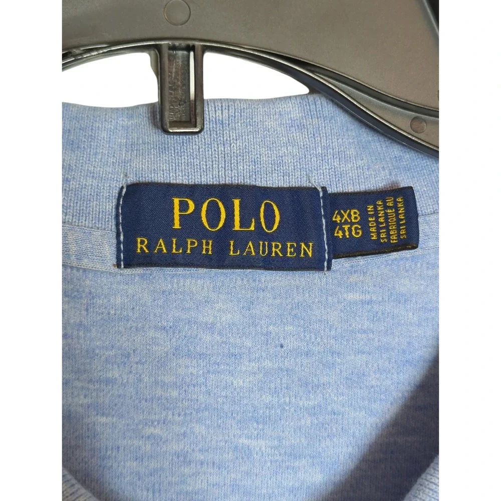 Polo Ralph Lauren Mens Polo Shirt Sz 4XB Light Blue Knit Pony Casual 100% Cotton